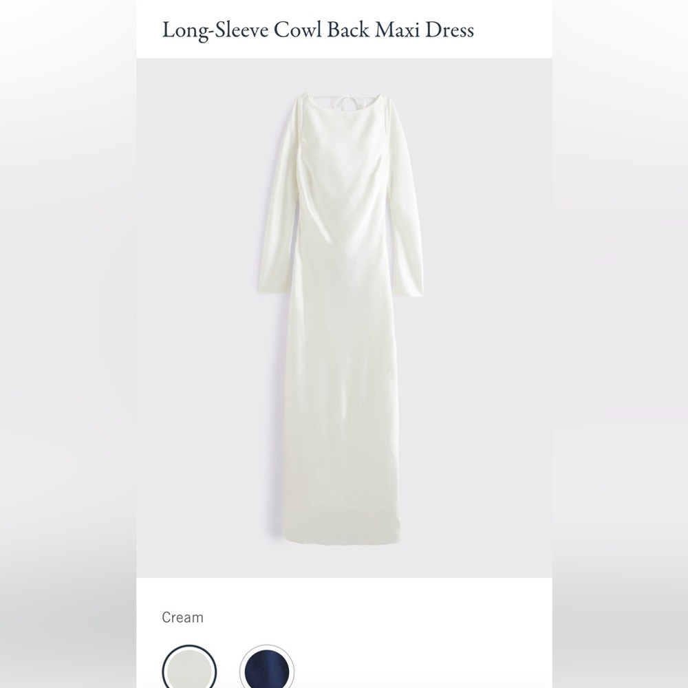 Abercrombie Long Sleeve Cowl Back Maxi Dress - Cream - XS